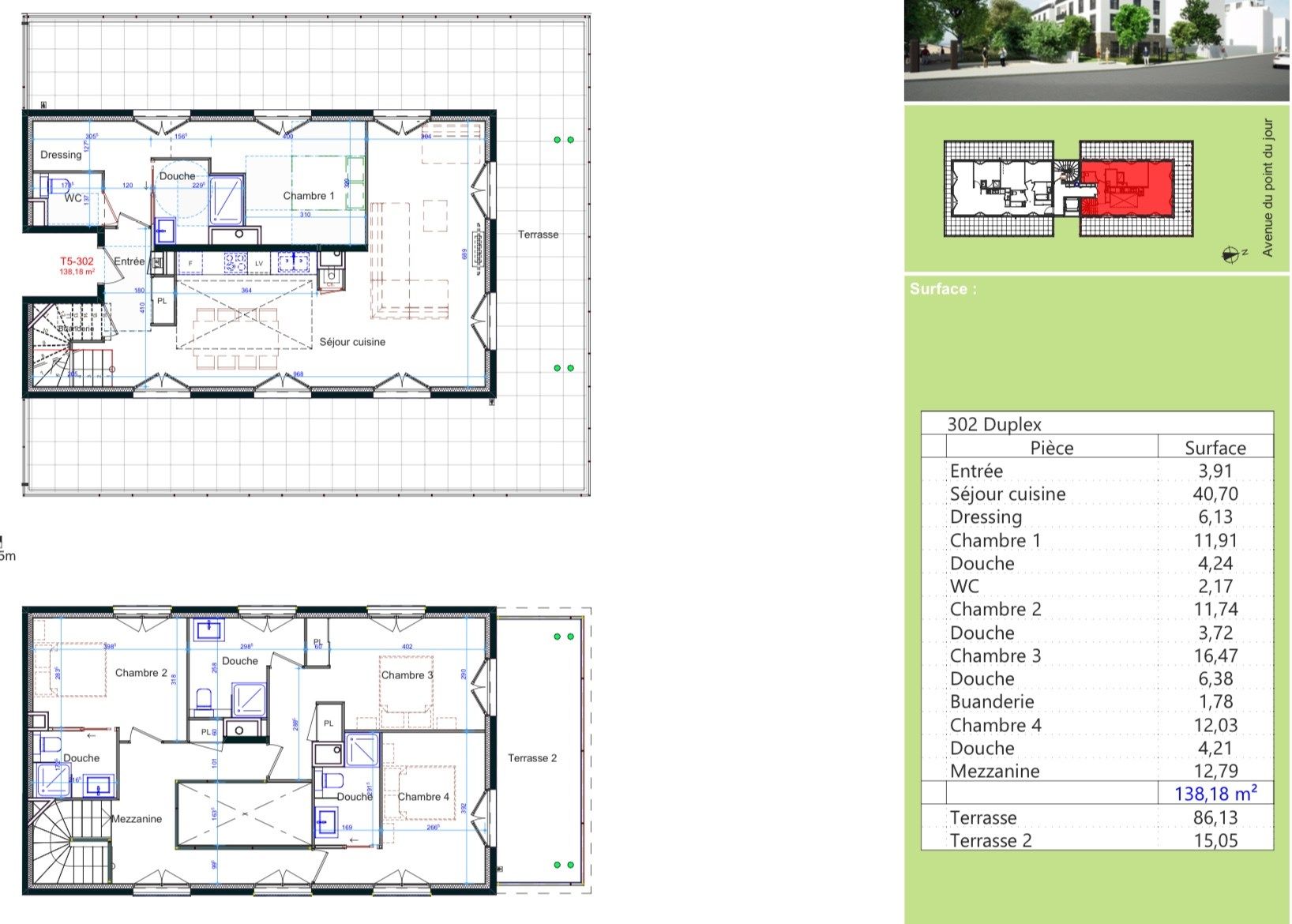 duplex 5 Rooms for sale on LYON (69005)