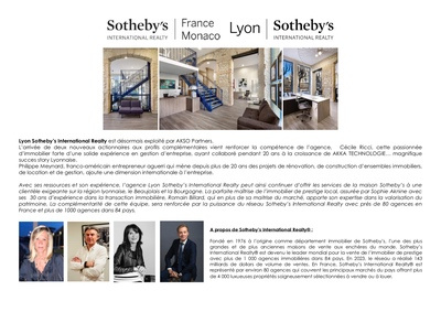 Lyon Sotheby's International Realty est désormais exploitée par AKSO Partners 